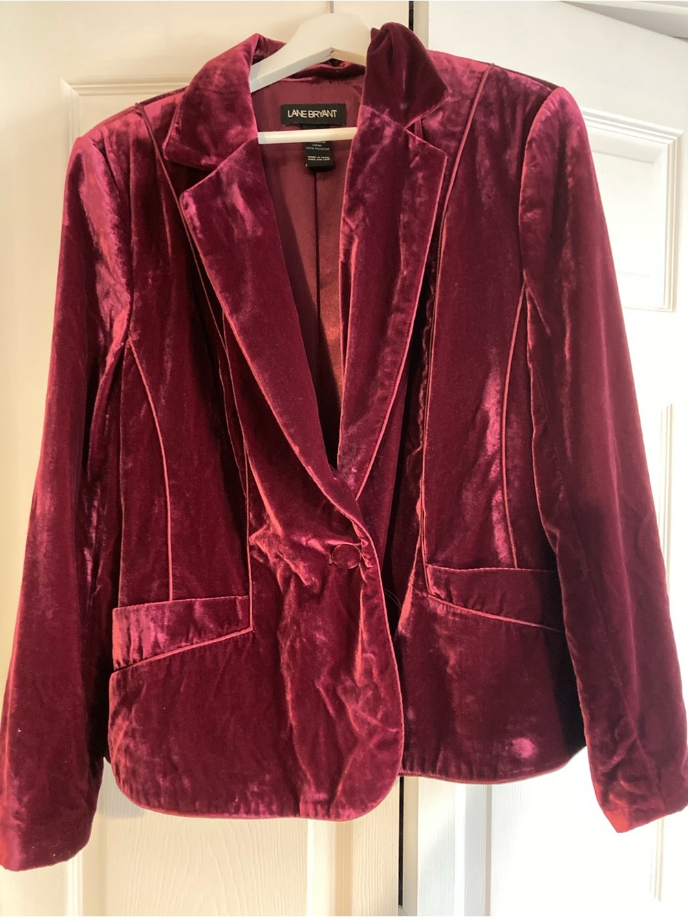 Lane Bryant Deep Wine Velvet Blazer